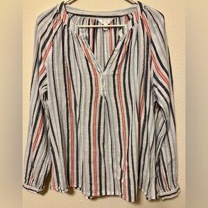 Time and Tru Multicolor Striped Top